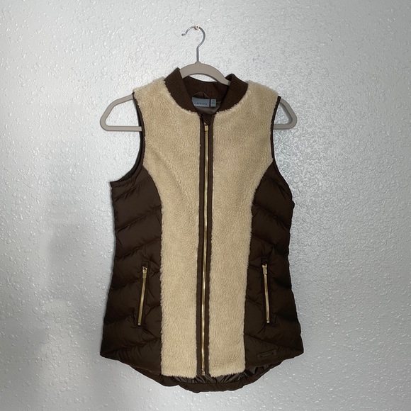 Athleta Jackets & Blazers - Athleta Vest with Fleece and Gold Accents